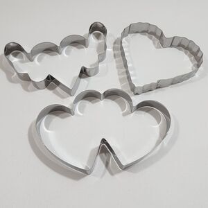 3 Pieces Heart Shape Cookie Cutter Set Valentine Cookie Cutter Stainless